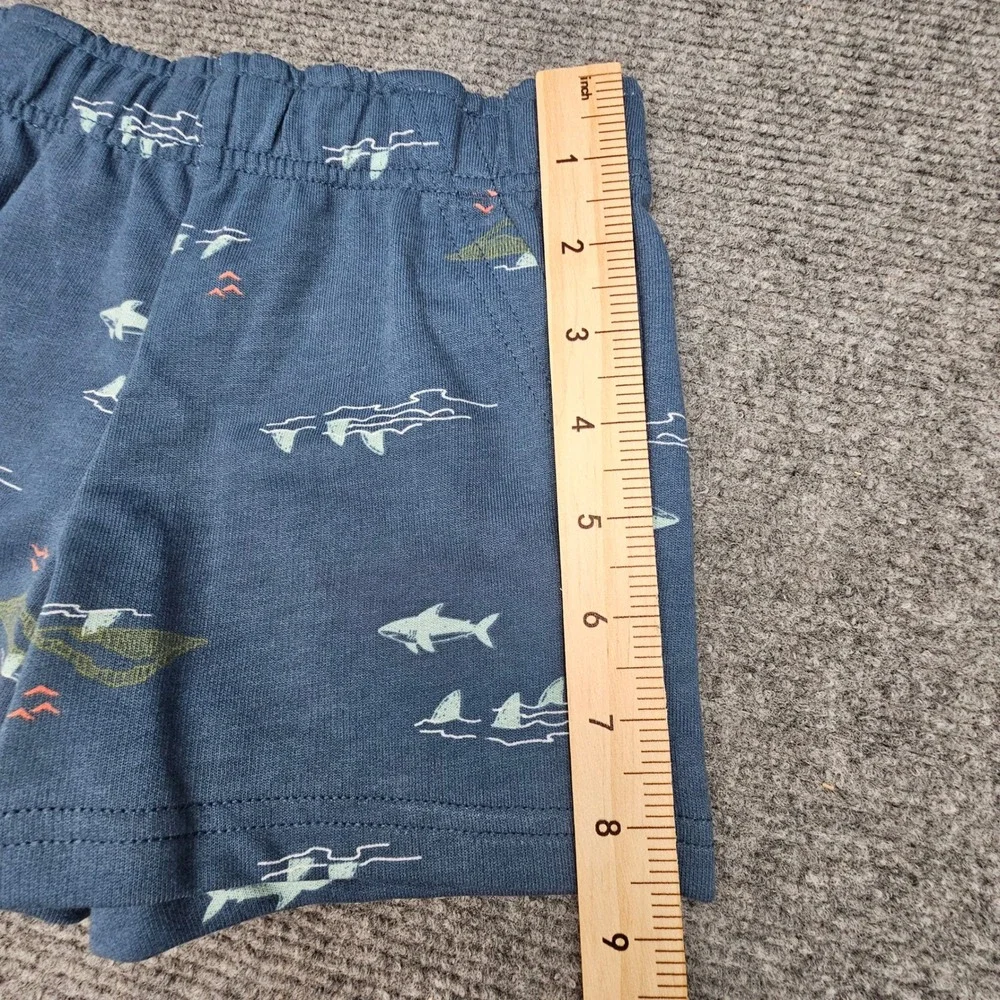 Carter's Boys‎ 2pc Outfit Shark Tank Top Shorts Set Gray Blue 3T